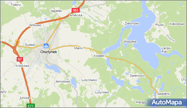 mapa Kołatek, Kołatek na mapie Targeo