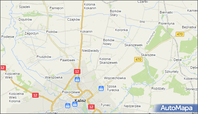 mapa Kolonia Skarszewek, Kolonia Skarszewek na mapie Targeo