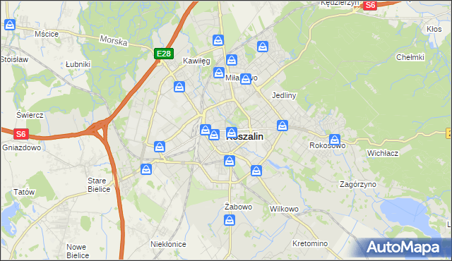 mapa Koszalina, Koszalin na mapie Targeo