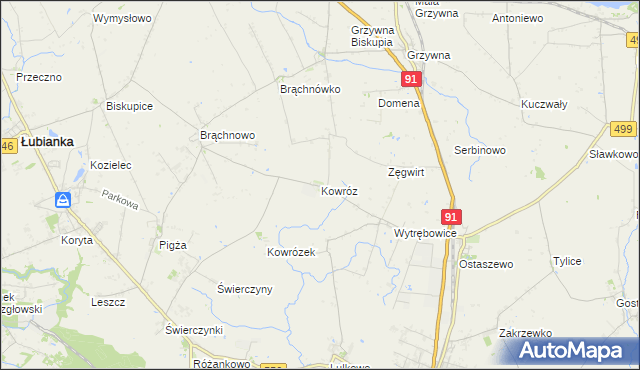 mapa Kowróz, Kowróz na mapie Targeo