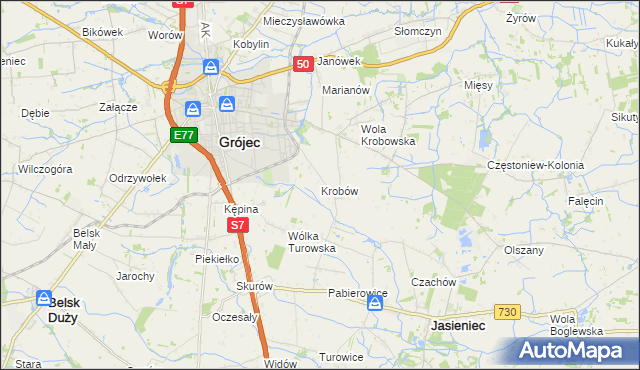 mapa Krobów, Krobów na mapie Targeo