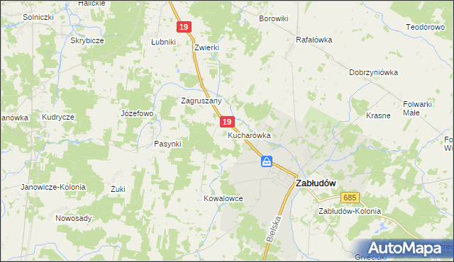 mapa Kucharówka, Kucharówka na mapie Targeo