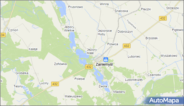 mapa Łękno, Łękno na mapie Targeo