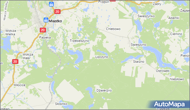 mapa Lipczyno, Lipczyno na mapie Targeo