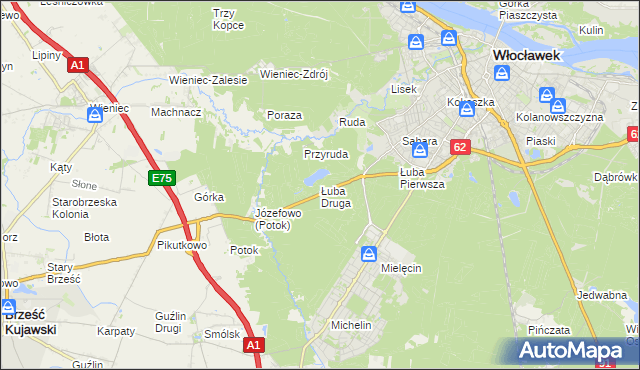 mapa Łuba Druga, Łuba Druga na mapie Targeo