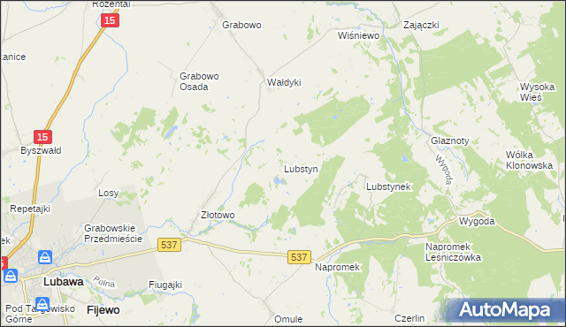 mapa Lubstyn, Lubstyn na mapie Targeo