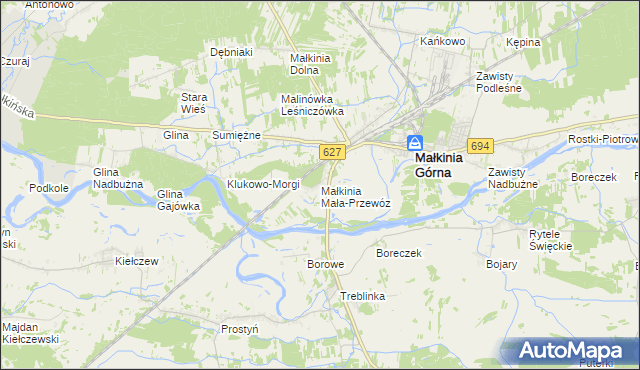 mapa Małkinia Mała-Przewóz, Małkinia Mała-Przewóz na mapie Targeo