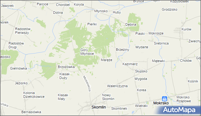 mapa Maręże, Maręże na mapie Targeo