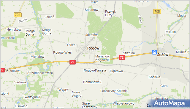 mapa Marianów Rogowski, Marianów Rogowski na mapie Targeo