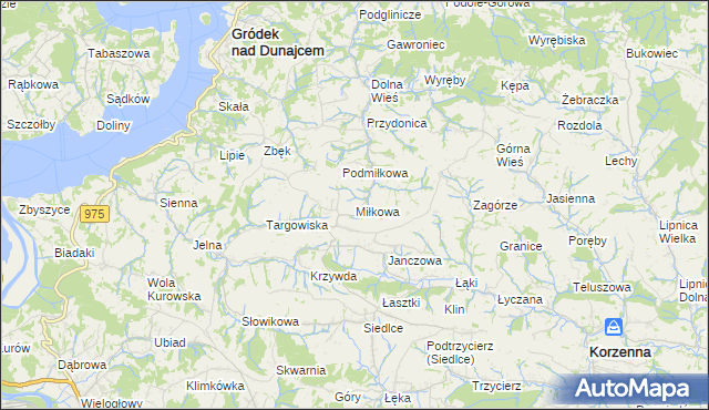 mapa Miłkowa, Miłkowa na mapie Targeo