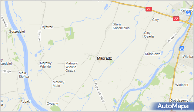 mapa Miłoradz, Miłoradz na mapie Targeo