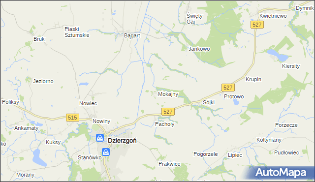 mapa Mokajny, Mokajny na mapie Targeo