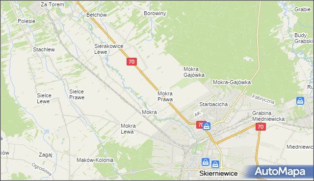 mapa Mokra Prawa, Mokra Prawa na mapie Targeo