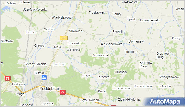 mapa Mrowiczna, Mrowiczna na mapie Targeo