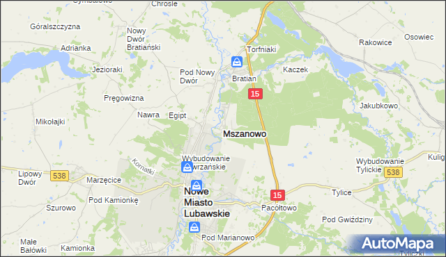 mapa Mszanowo, Mszanowo na mapie Targeo