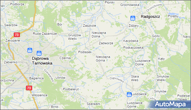 mapa Nieczajna Górna, Nieczajna Górna na mapie Targeo