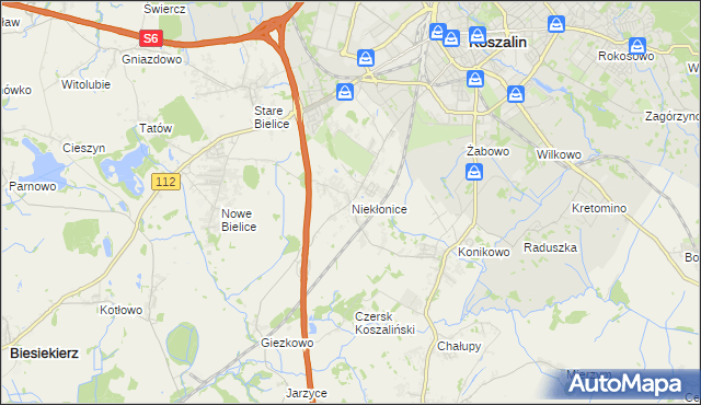 mapa Niekłonice, Niekłonice na mapie Targeo