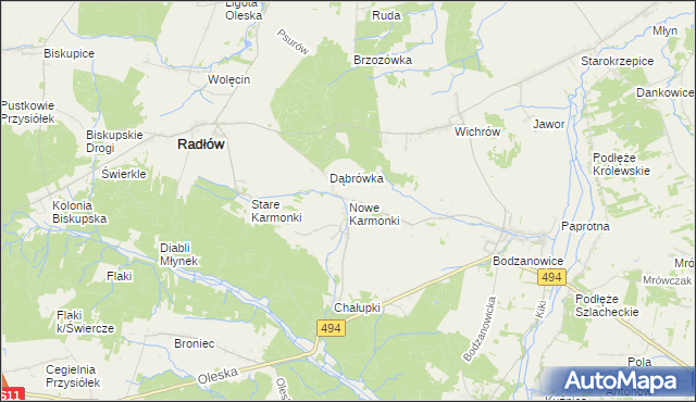 mapa Nowe Karmonki, Nowe Karmonki na mapie Targeo