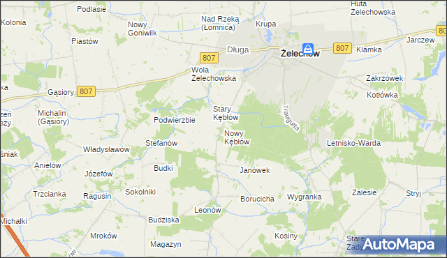 mapa Nowy Kębłów, Nowy Kębłów na mapie Targeo