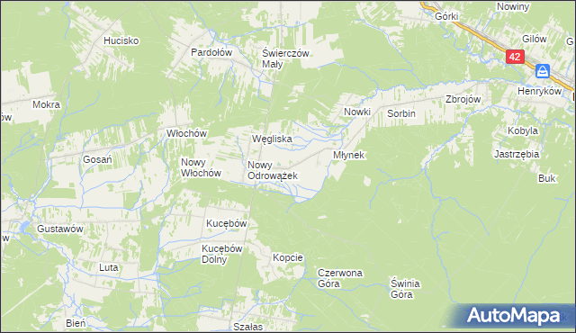 mapa Odrowążek, Odrowążek na mapie Targeo