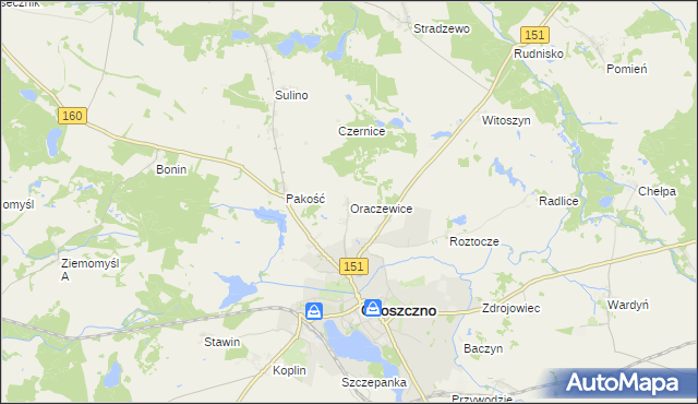 mapa Oraczewice, Oraczewice na mapie Targeo