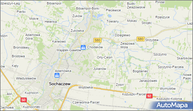 mapa Orły-Cesin, Orły-Cesin na mapie Targeo