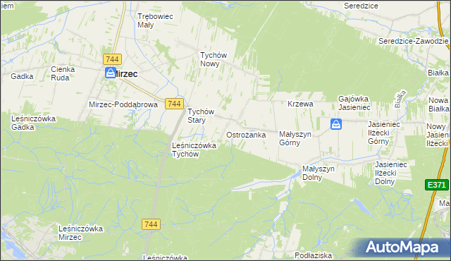 mapa Ostrożanka, Ostrożanka na mapie Targeo