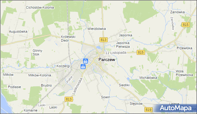 mapa Parczew, Parczew na mapie Targeo