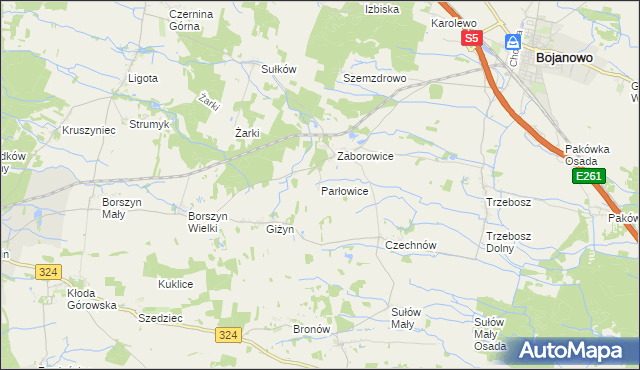 mapa Parłowice, Parłowice na mapie Targeo
