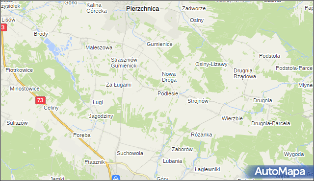 mapa Podlesie gmina Pierzchnica, Podlesie gmina Pierzchnica na mapie Targeo