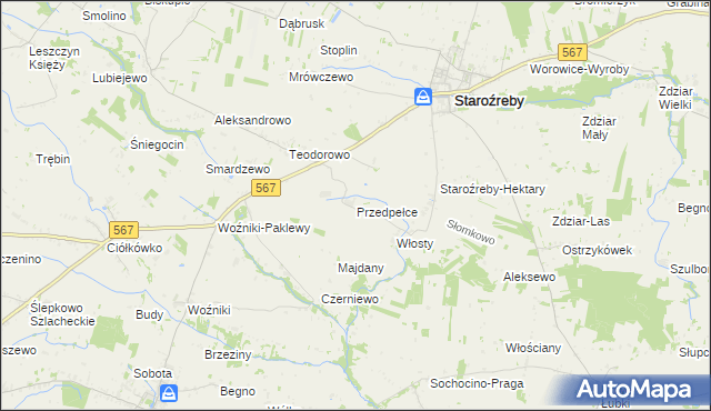 mapa Przedpełce, Przedpełce na mapie Targeo