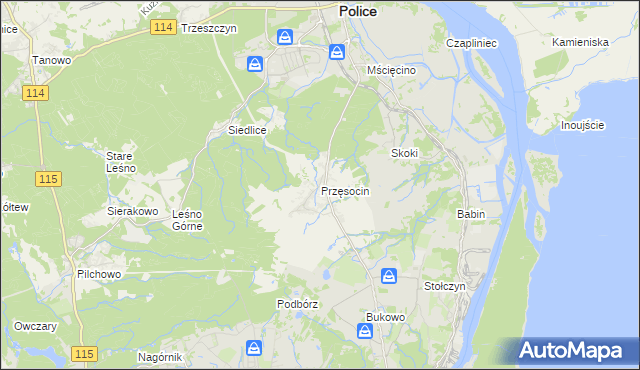 mapa Przęsocin, Przęsocin na mapie Targeo