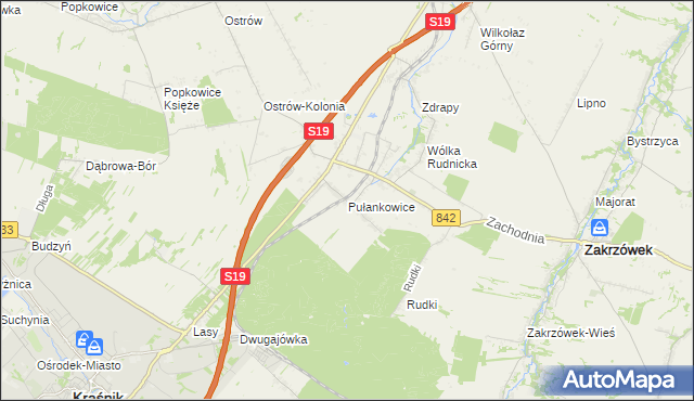 mapa Pułankowice, Pułankowice na mapie Targeo