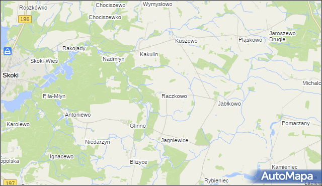 mapa Raczkowo, Raczkowo na mapie Targeo