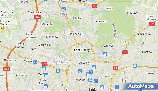 mapa Radogoszcz gmina Łódź, Radogoszcz gmina Łódź na mapie Targeo