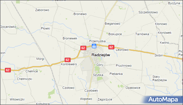 mapa Radziejów, Radziejów na mapie Targeo