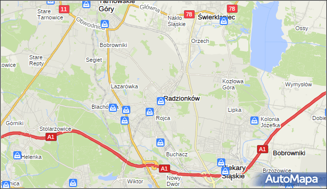 mapa Radzionków, Radzionków na mapie Targeo