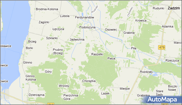 mapa Raszelki, Raszelki na mapie Targeo