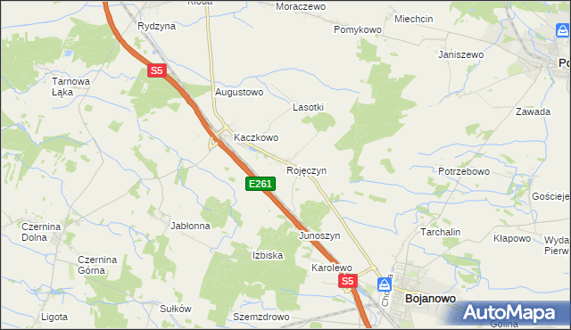 mapa Rojęczyn, Rojęczyn na mapie Targeo