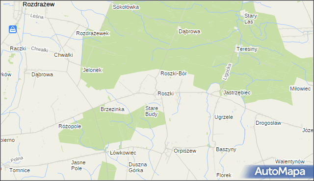 mapa Roszki, Roszki na mapie Targeo