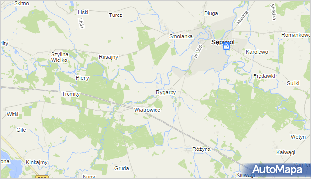 mapa Rygarby, Rygarby na mapie Targeo