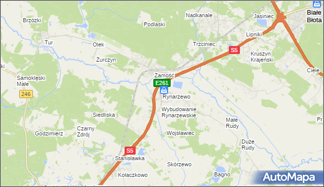 mapa Rynarzewo, Rynarzewo na mapie Targeo