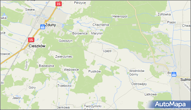 mapa Siemianów gmina Cieszków, Siemianów gmina Cieszków na mapie Targeo