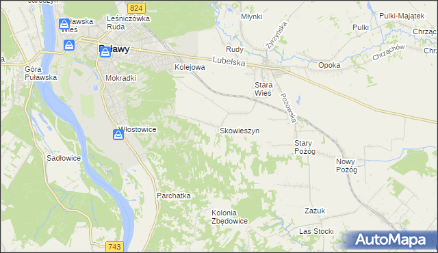 mapa Skowieszyn, Skowieszyn na mapie Targeo