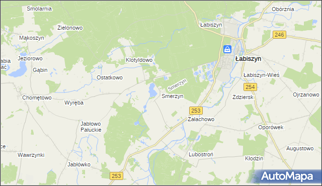 mapa Smerzyn, Smerzyn na mapie Targeo