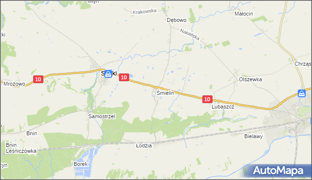 mapa Śmielin, Śmielin na mapie Targeo