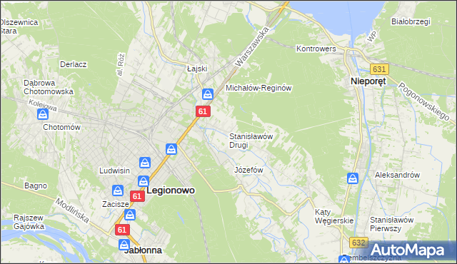 mapa Stanisławów Drugi gmina Nieporęt, Stanisławów Drugi gmina Nieporęt na mapie Targeo