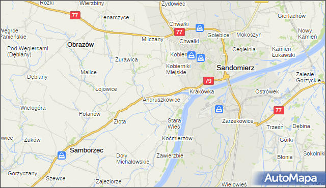 mapa Strochcice, Strochcice na mapie Targeo