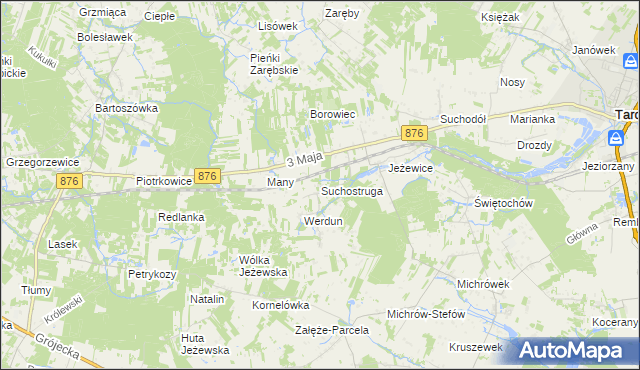 mapa Suchostruga, Suchostruga na mapie Targeo