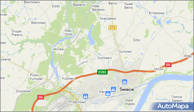 mapa Sulnówko, Sulnówko na mapie Targeo
